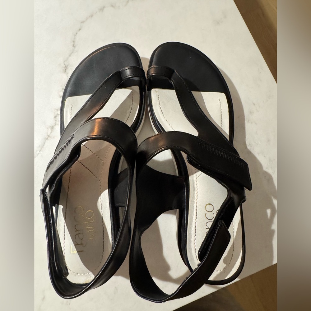 Franco Sarto Black Leather Sandals